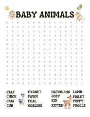 BABY ANIMAL PUZZLE & COLORING BOOK: FUN PUZZLES AND ADORABLE ANIMALS TO COLOR FOR AGES 7-10