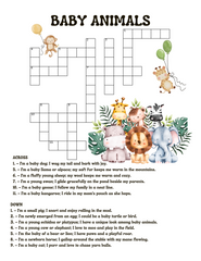 BABY ANIMAL PUZZLE & COLORING BOOK: FUN PUZZLES AND ADORABLE ANIMALS TO COLOR FOR AGES 7-10