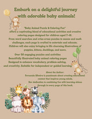 BABY ANIMAL PUZZLE & COLORING BOOK: FUN PUZZLES AND ADORABLE ANIMALS TO COLOR FOR AGES 7-10